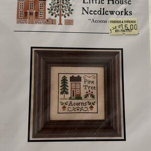 Little House Needleworks Cross Stitch Chart Pattern ACORNS & PINE Woodland NEW
